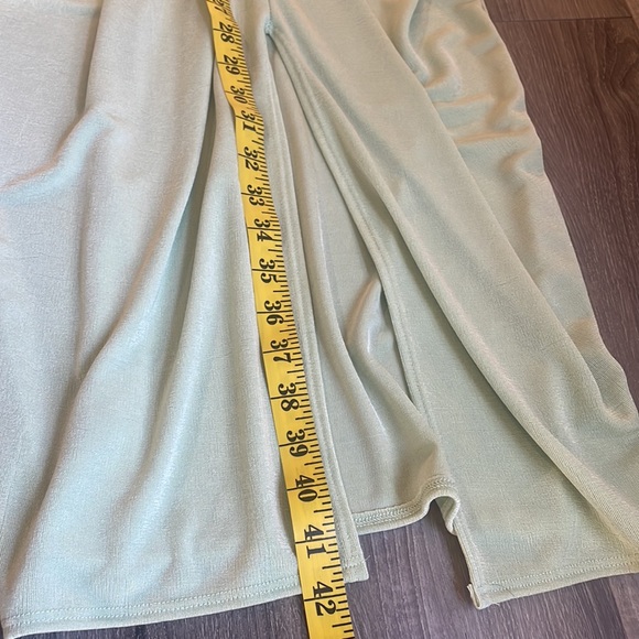 Light Green,Twist Front Batwing Sleeve Split Thigh Midi Dress Dress,large - Picture 7 of 8